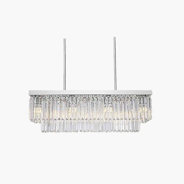 Kristy Design Luminaires Suspensions Rectangulaire Contemporain Métal/Cristal Blanc Salle à Manger/Salon - Neutralighting