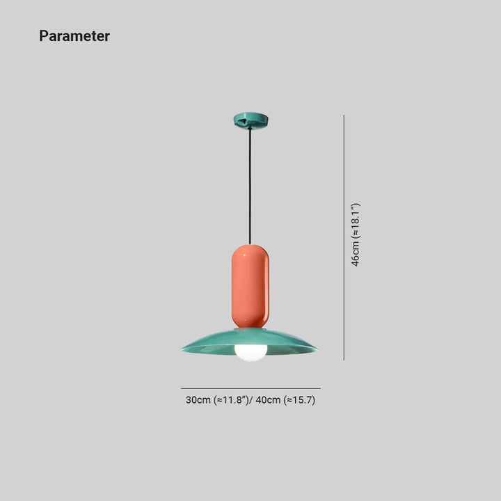 Ulmo Suspension Dôme Moderne. Metal. Vert/Blanc/Orange. Salon - Neutralighting