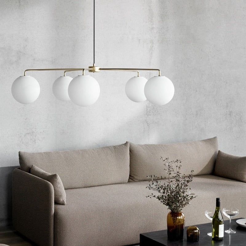 Valentina Minimaliste LED Bulle Verre Métal Lustre Salon - Neutralighting