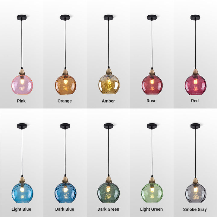 Water Ripple Suspension Boule Moderne Verre Rouge/Vert/Bleu Salon - Neutralighting