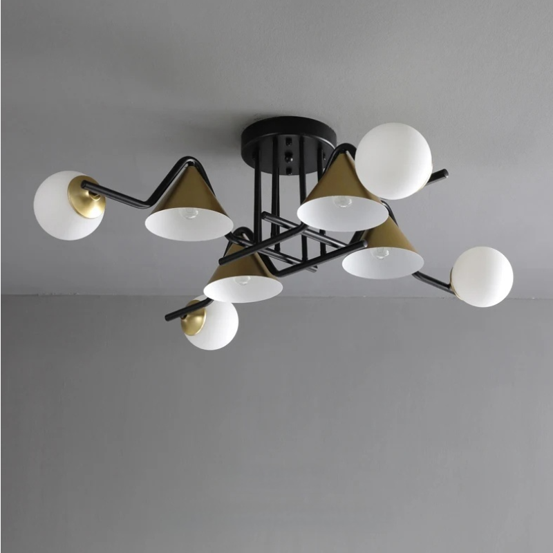 Arisha Design LED Plafonnier Métal/Verre Salon/Chambre à Coucher - Neutralighting