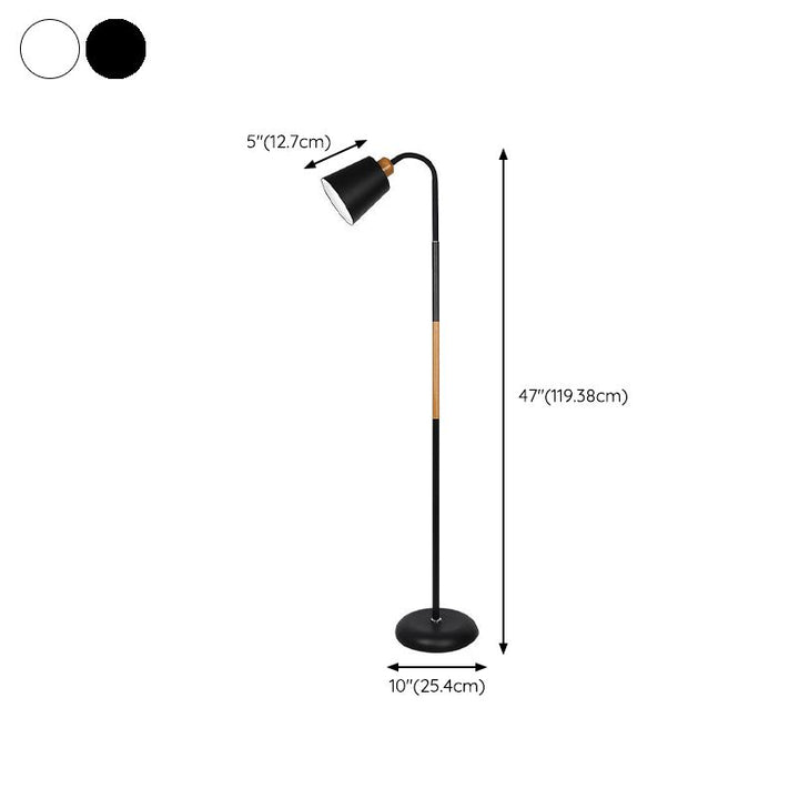 Tiffany Lampadaire Cylindre Moderne, Métal, Noir/Blanc, Salon - Neutralighting