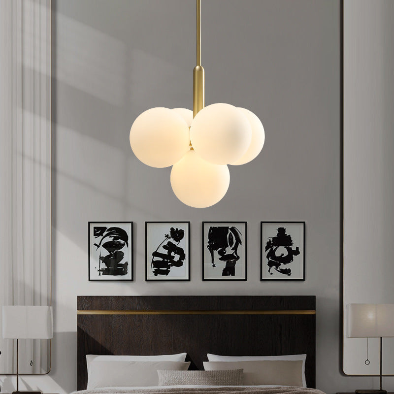 Valentina Nordique LED Lustre Cuivre Verre Salon/Chambre À Coucher - Neutralighting