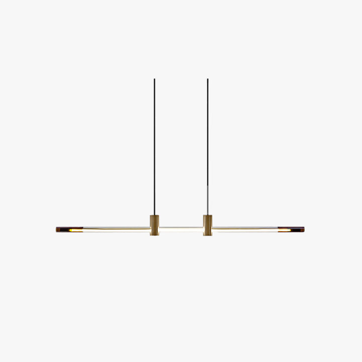 Ray Suspension Linéaire Moderne, Metal/Acrylique, Rouge/Marron, Chambre - Neutralighting