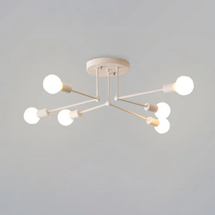 Valentina Plafonnier Linéaire Moderne, Métal/Verre, Blanc/Noir/Doré, Salon - Neutralighting