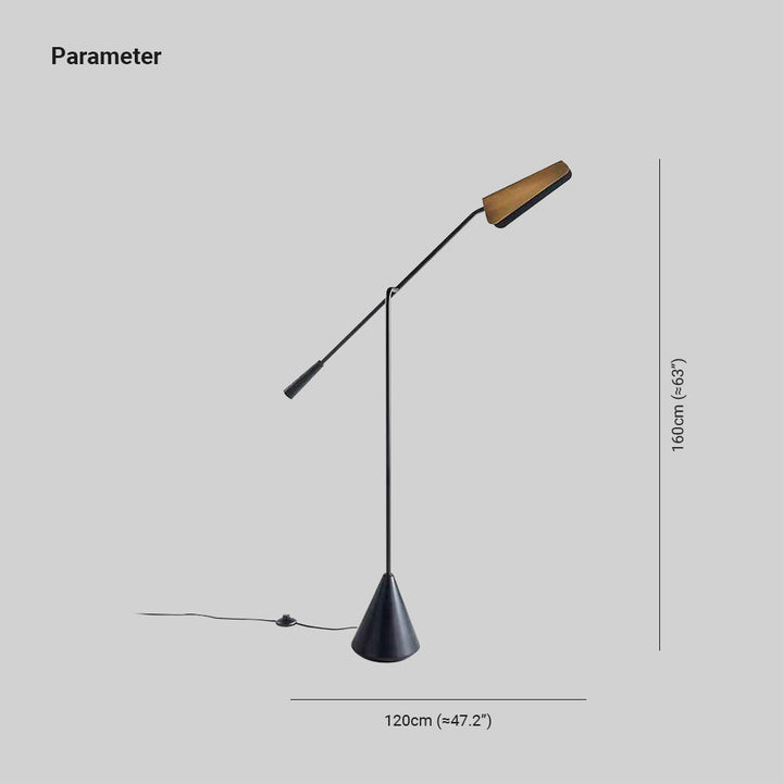 Mira Lampadaire Triangulaire Moderne, Marbre/Métal, Brun, Salon - Neutralighting