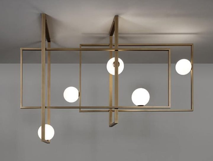 Lustra Chandelier Mondrian en Verre et Laiton Moderne - Neutralighting