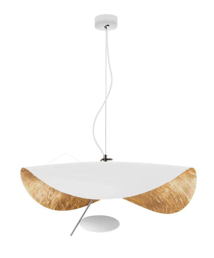 Lustra Suspension Lampe Abat-jour Courbé Noir et Or - Neutralighting