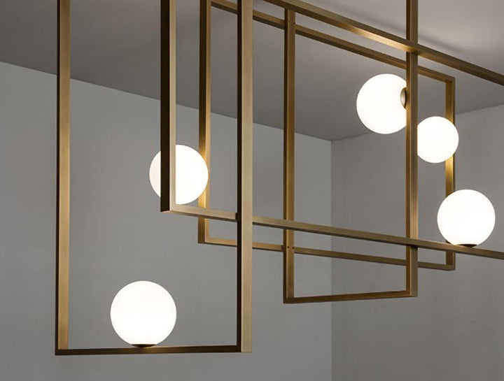Lustra Chandelier Mondrian en Verre et Laiton Moderne - Neutralighting