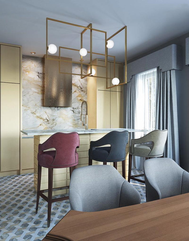 Lustra Chandelier Mondrian en Verre et Laiton Moderne - Neutralighting