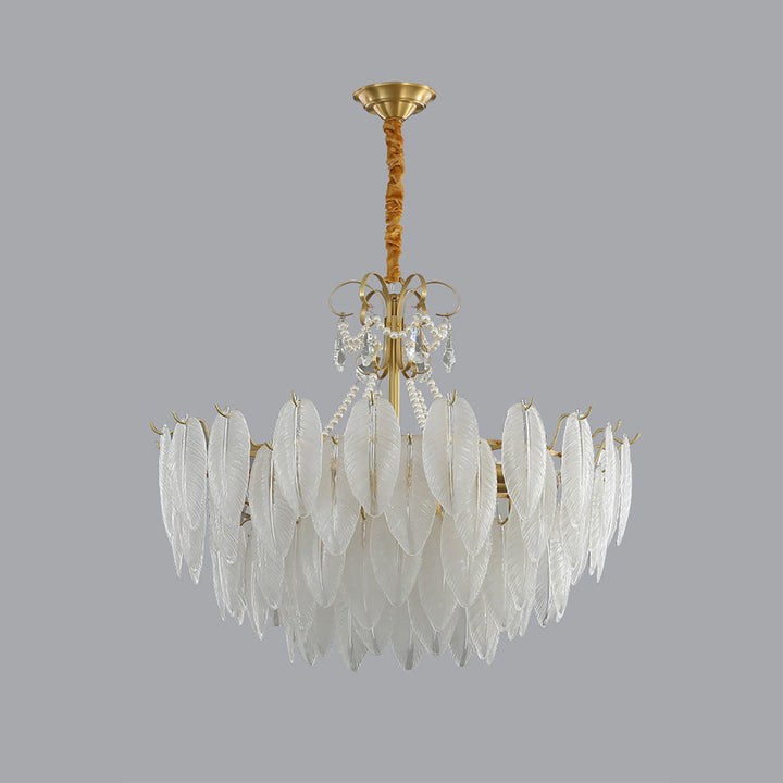 Kristy Suspension Plume Moderne, Cuivre/Verre, Doré, Salon - Neutralighting