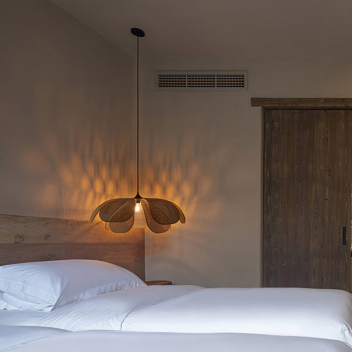 Ritta Suspension Vintage, Métal/Rotin, Bois, Salle à Manger - Neutralighting