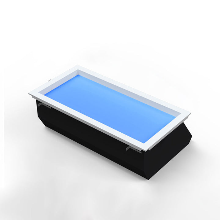Ray Plafonnier Rectangle Moderne, Métal/Verre, Bleu, Salon - Neutralighting
