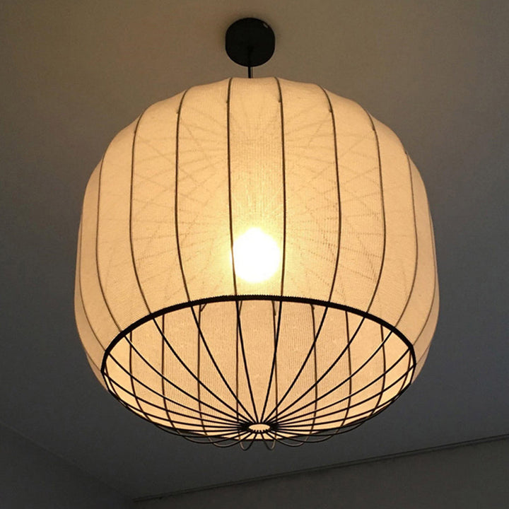 Ritta Suspension Vintage, Métal/Tissu, Blanc/Noir, Salon - Neutralighting