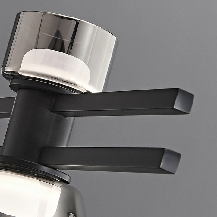 Arisha Suspension Linéaire Simple, Cuivre/Verre, Noir/Or, Salle de Bain/Chambre - Neutralighting