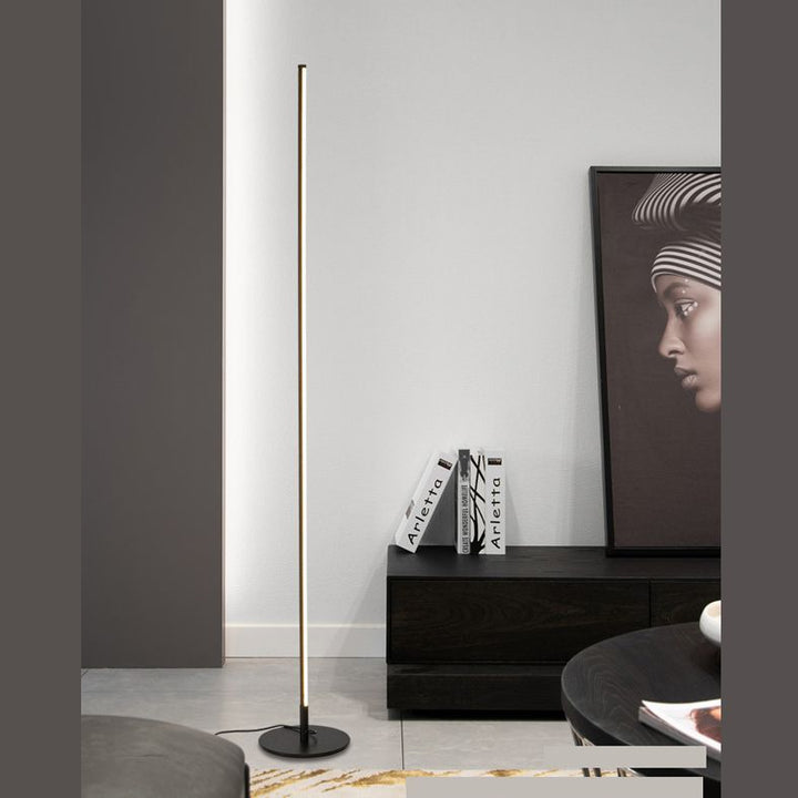 Ray Simple Linéaire LED Lampadaire Or Noir Métal Gel de Silice Salon Chambre - Neutralighting