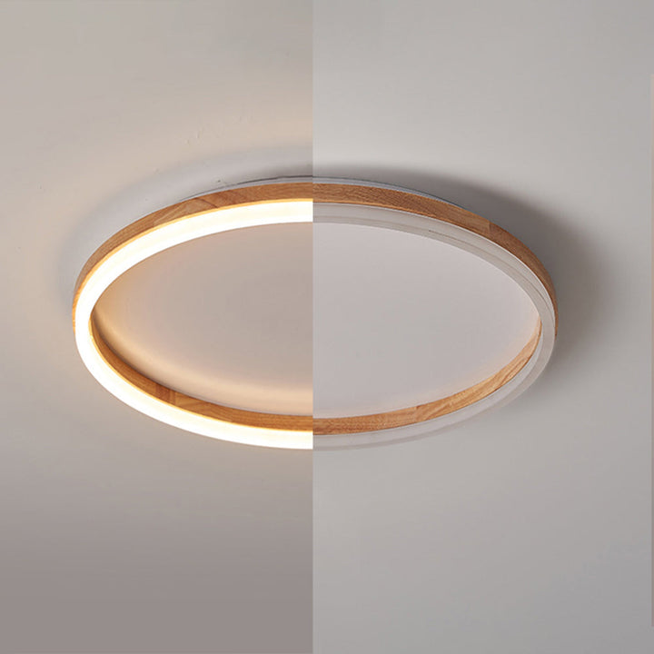 Muto Plafonnier Rond Naturel, Bois/Acrylique, Chambre - Neutralighting