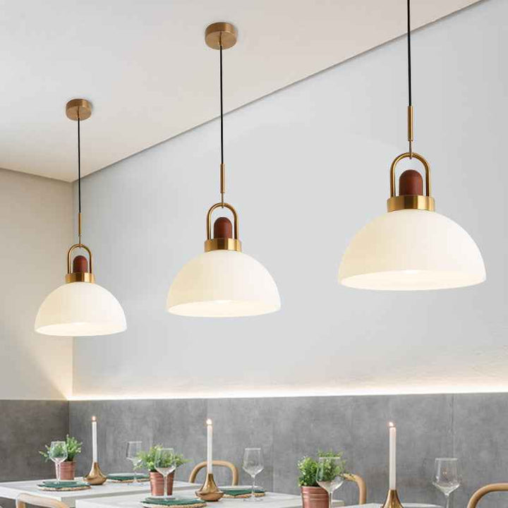 Valentina Moderne LED Suspension Métal Bois Verre Salle à Manger Chambre à Coucher - Neutralighting