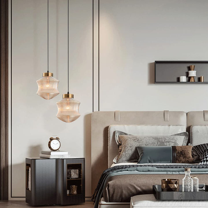 Valentina Suspension Luminaire Moderne LED Gris Fumé Verre Chambre - Neutralighting
