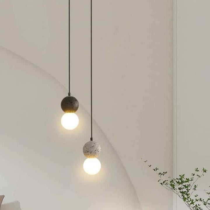 Kessie Luminaires Suspensions Globe Moderne Pierre/Verre Rose/Gris/Noir/Blanc Salon - Neutralighting
