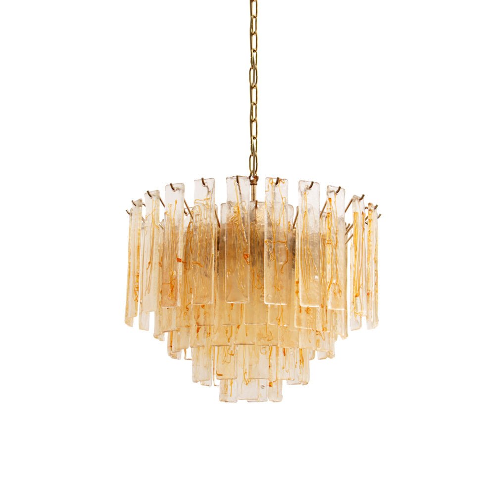Aurora Lustre Doré Ambre Verre Superposé Géométrique Luxe - Neutralighting