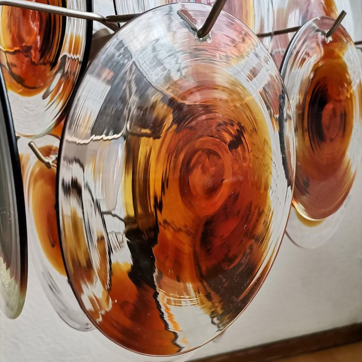 Aurora Chandelier Verre Murano Disque Mi-Siècle - Neutralighting