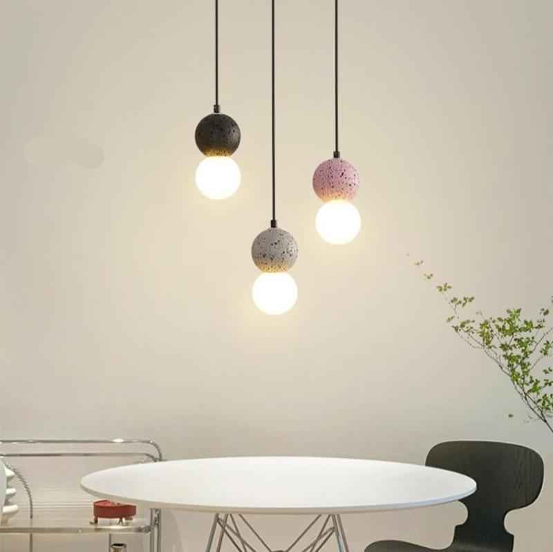 Kessie Luminaires Suspensions Globe Moderne Pierre/Verre Rose/Gris/Noir/Blanc Salon - Neutralighting