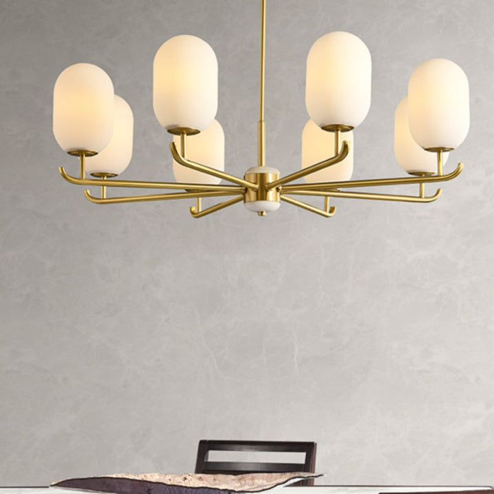 Valentina Nordique Métal Verre Lanterne Lustre Salon - Neutralighting