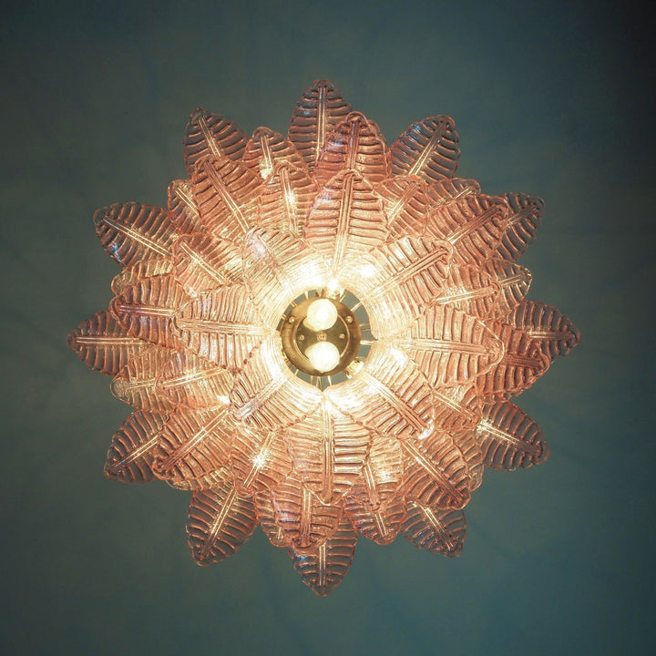 Aurora Lustre Rose Feuille Verre Superposé Gracieux Luxe - Neutralighting