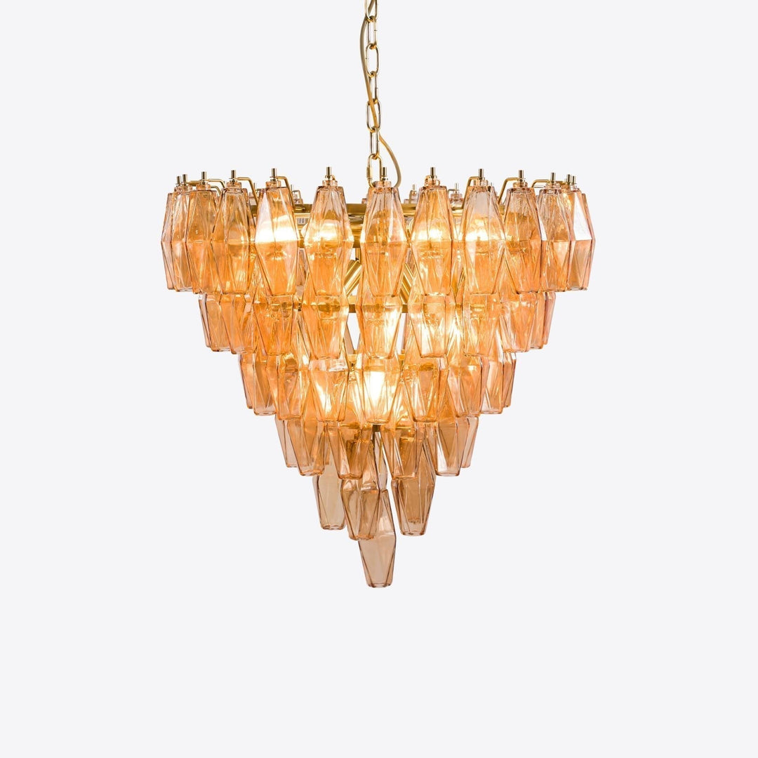 Aurora Lustre Rose Facetté Verre Superposé Vintage - Neutralighting