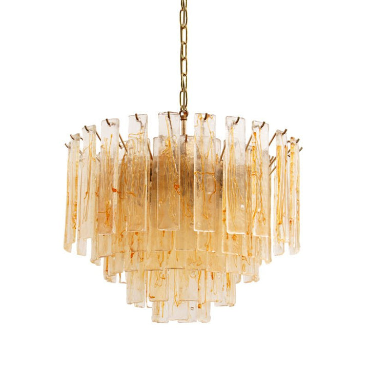 Aurora Lustre Doré Ambre Verre Superposé Géométrique Luxe - Neutralighting