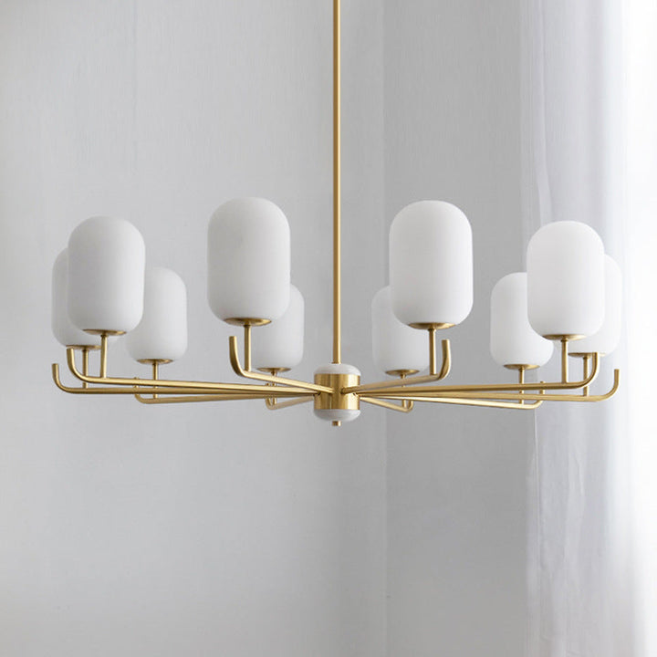 Valentina Nordique Métal Verre Lanterne Lustre Salon - Neutralighting