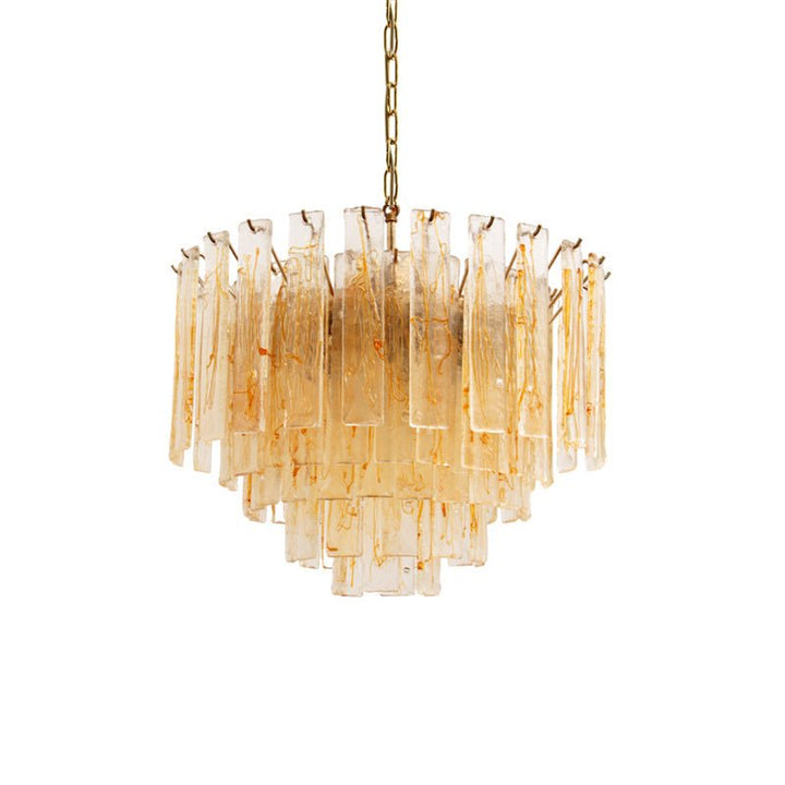 Aurora Lustre Doré Ambre Verre Superposé Géométrique Luxe - Neutralighting
