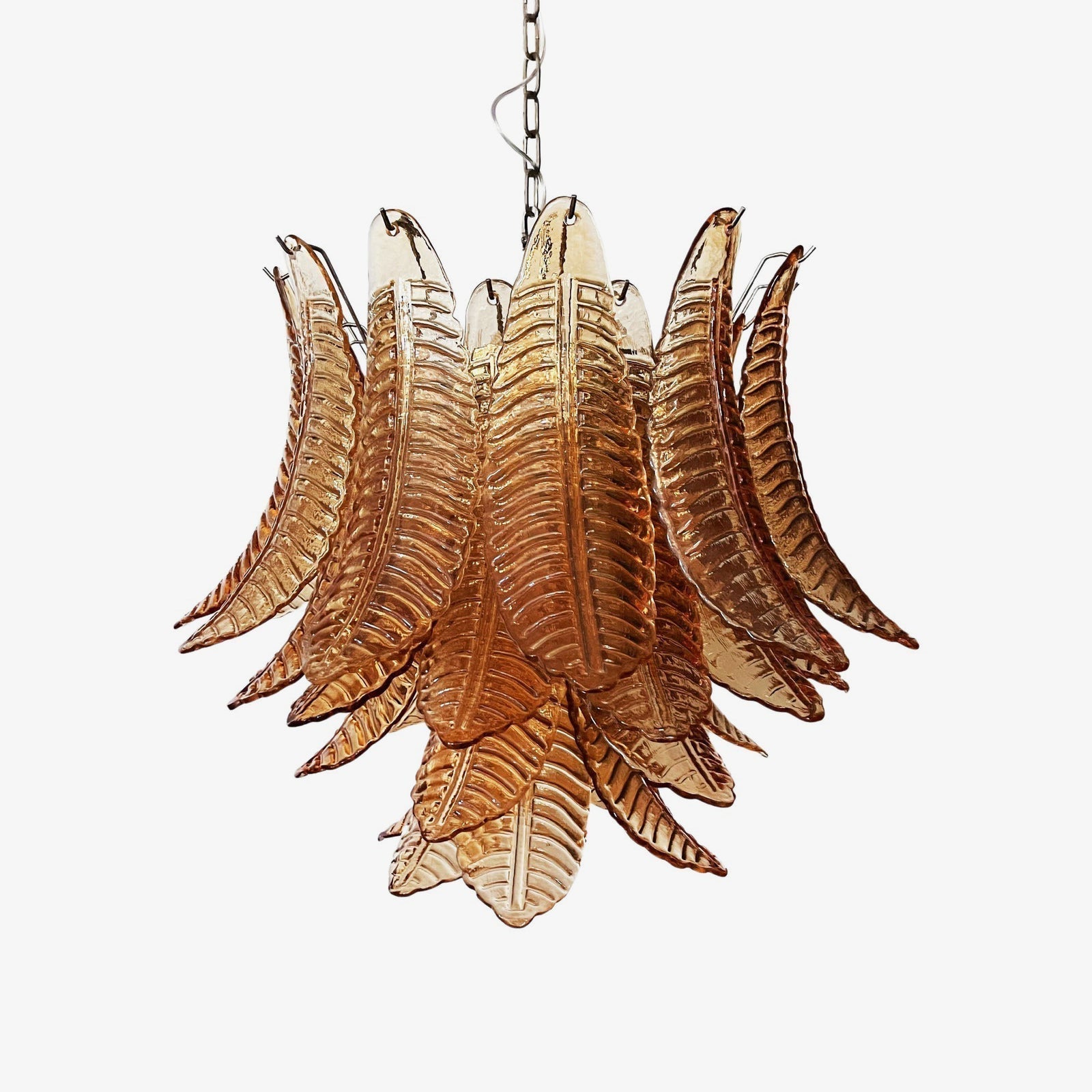 Aurora Lustre Ambre Feuille Verre Superposé Vénitien Élégance - Neutralighting