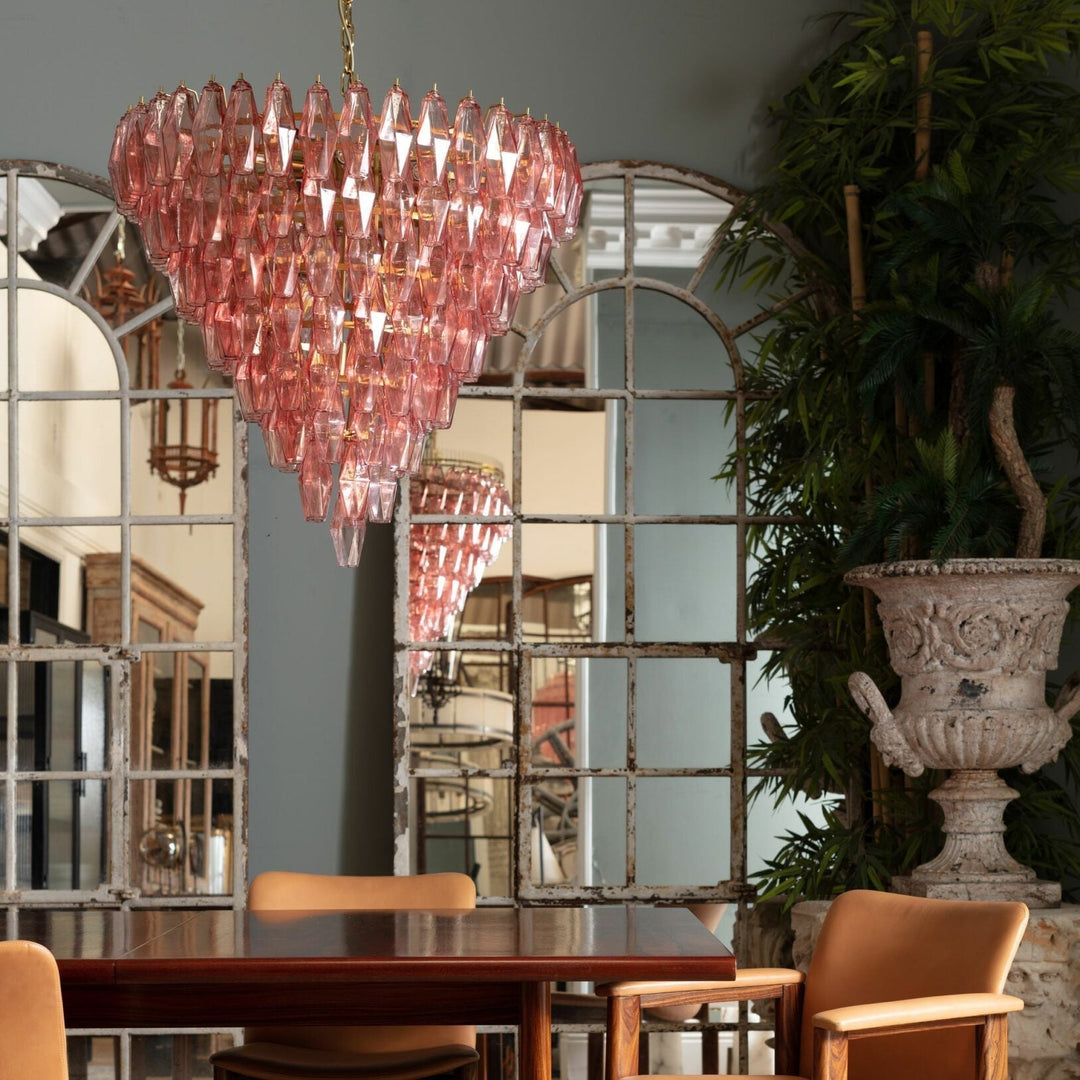 Aurora Lustre Rose Facetté Verre Superposé Vintage - Neutralighting