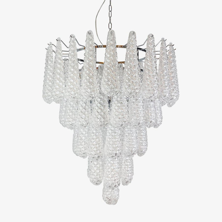 Aurora Chandelier Gouttes Transparentes en Verre de Murano. - Neutralighting