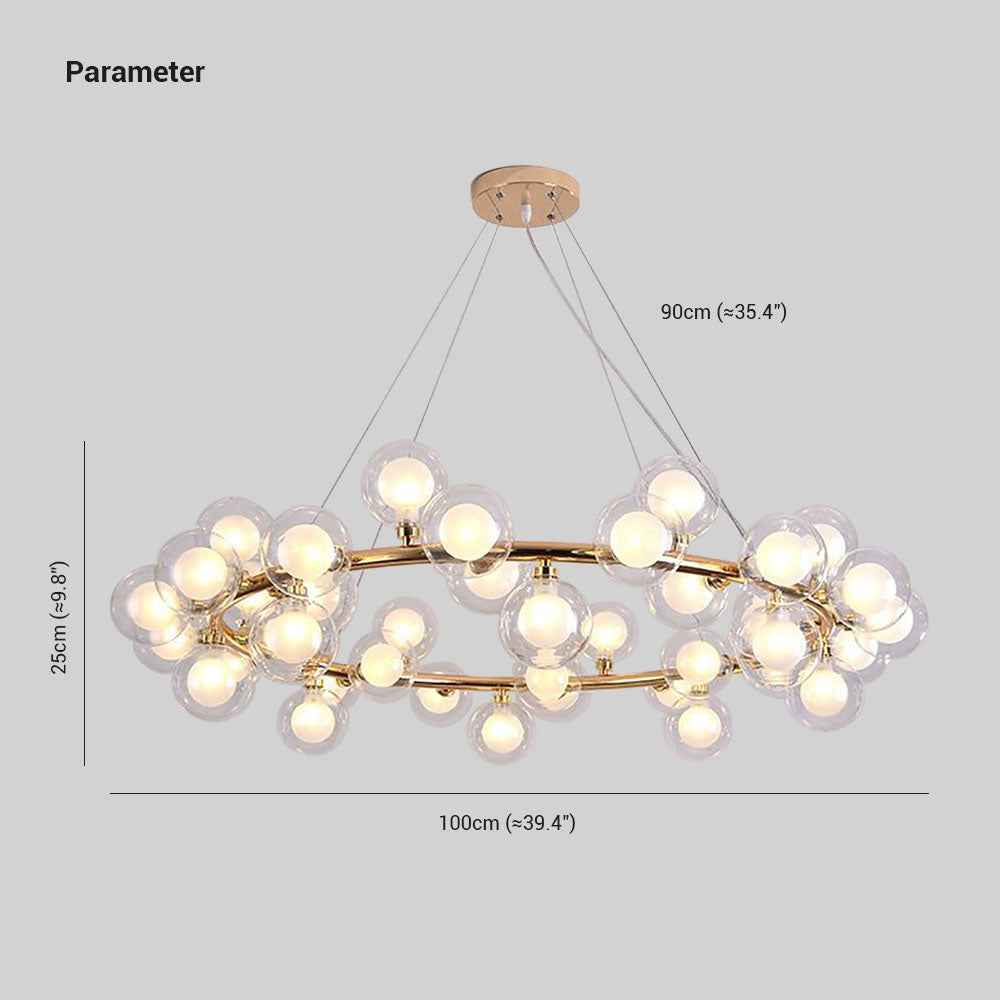 Valentina Luminaires Suspensions Design LED Art Deco Métal Verre Or Chambre à Coucher/Salon - Neutralighting