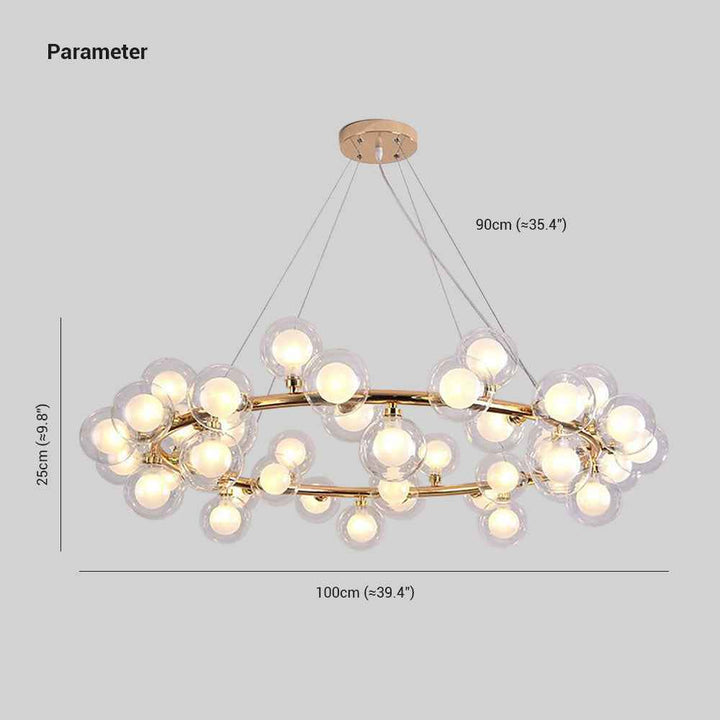 Valentina Luminaires Suspensions Design LED Art Deco Métal Verre Or Chambre à Coucher/Salon - Neutralighting