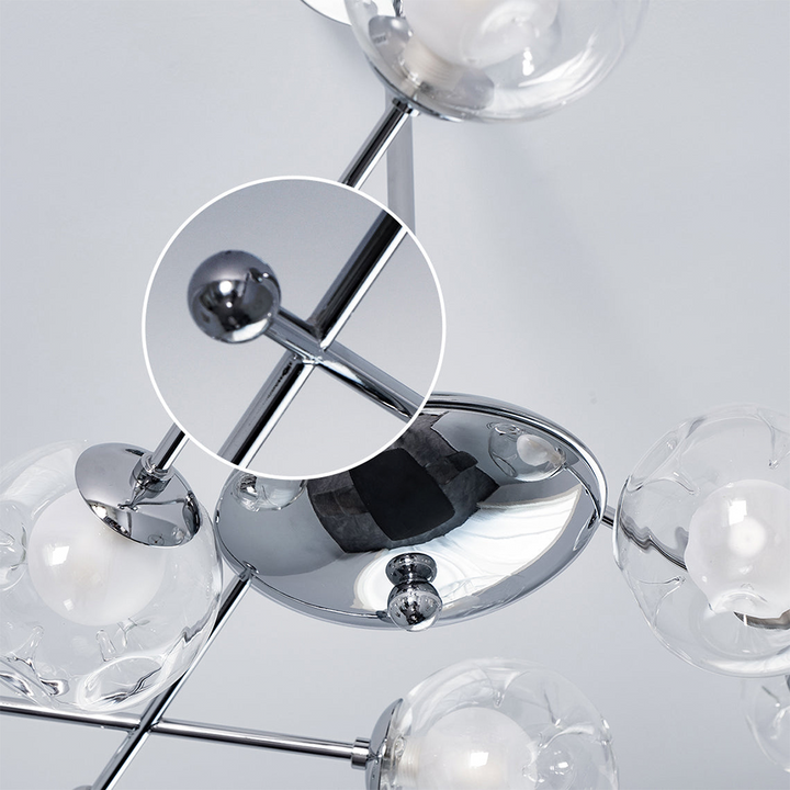 Valentina Lustre Bauhaus Nordique Argent Métal Verre Salon - Neutralighting