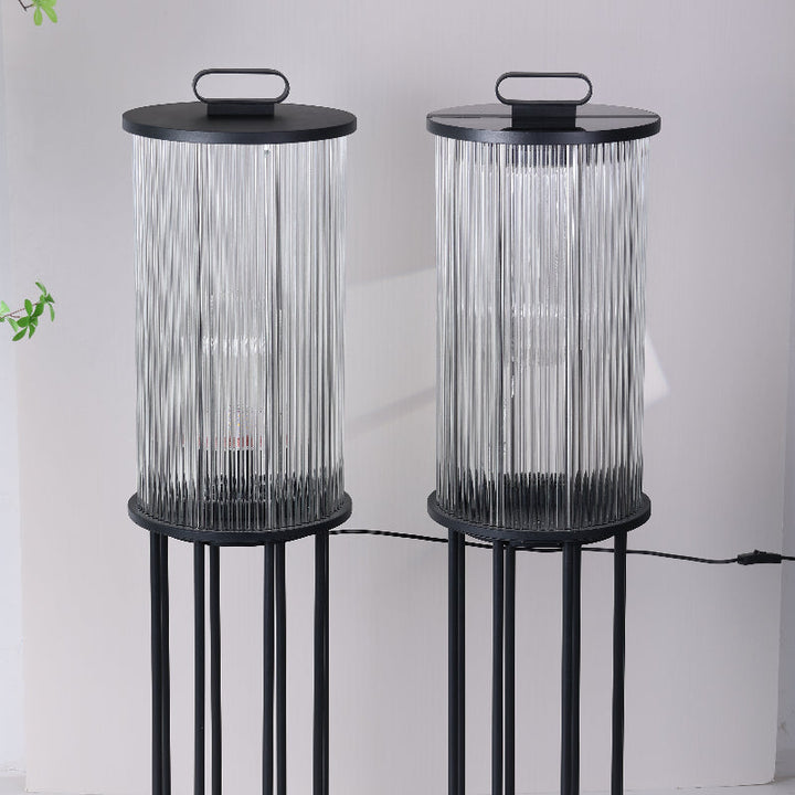 Ray Lampadaire Cylindre Simple, Métal/Verre, Gris, Jardin - Neutralighting
