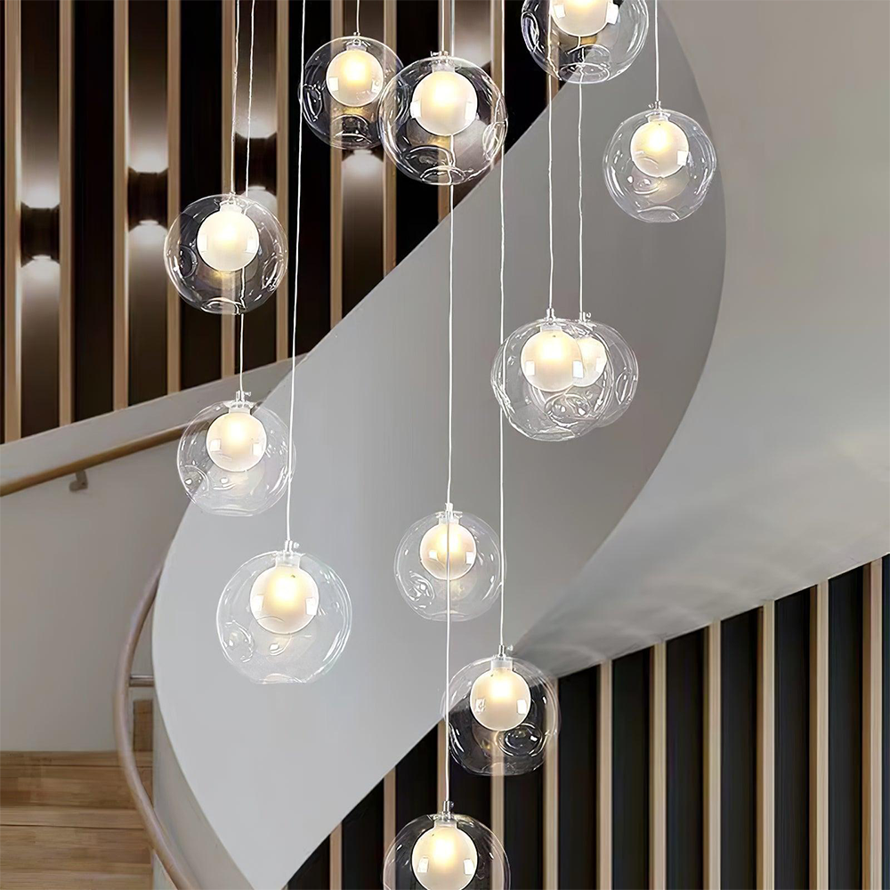 Arisha Multi-têtes Globe Cluster Lustre Verre Salle à Manger Salon - Neutralighting