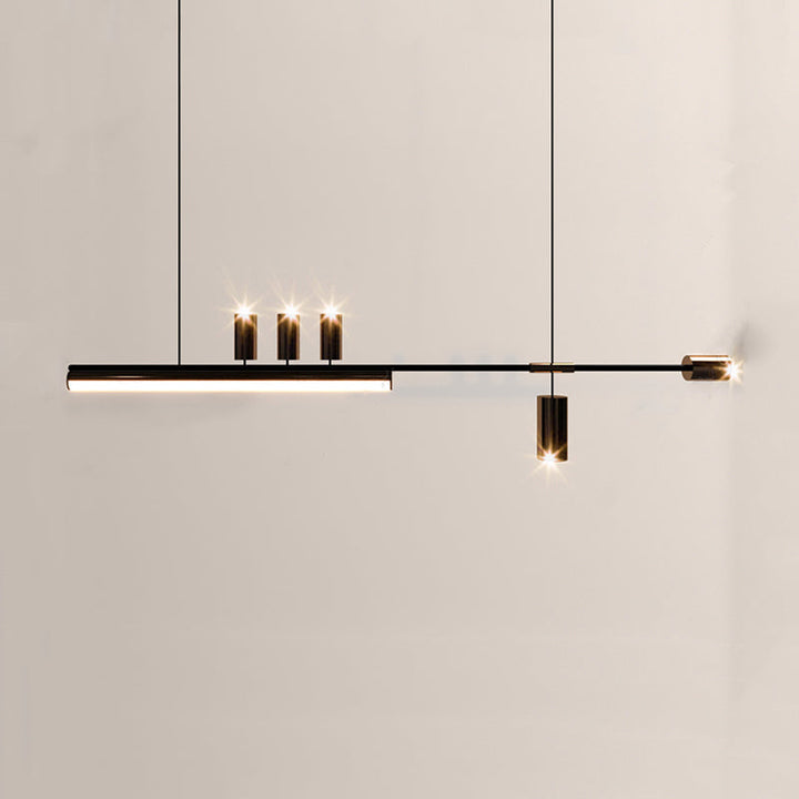 Ray Suspension Linéaire Moderne, Métal, Doré, Salon - Neutralighting