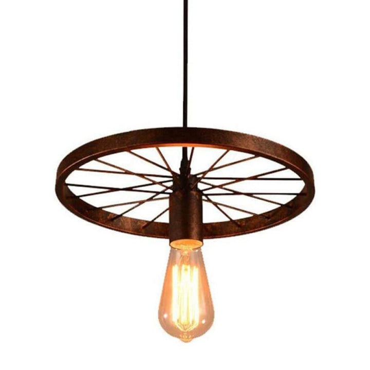 Silva Suspension Ronde Rétro, Métal, Noir/Rouille, Chambre à Coucher/Salon - Neutralighting