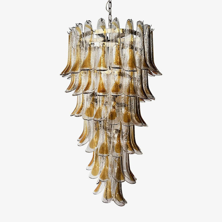 Aurora Chandelier Pétales en Verre de Murano Doré - Neutralighting
