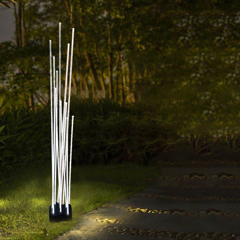 Ray Lampe Extérieur au sol Linéaire Simple, Métal, Blanc, Cour - Neutralighting
