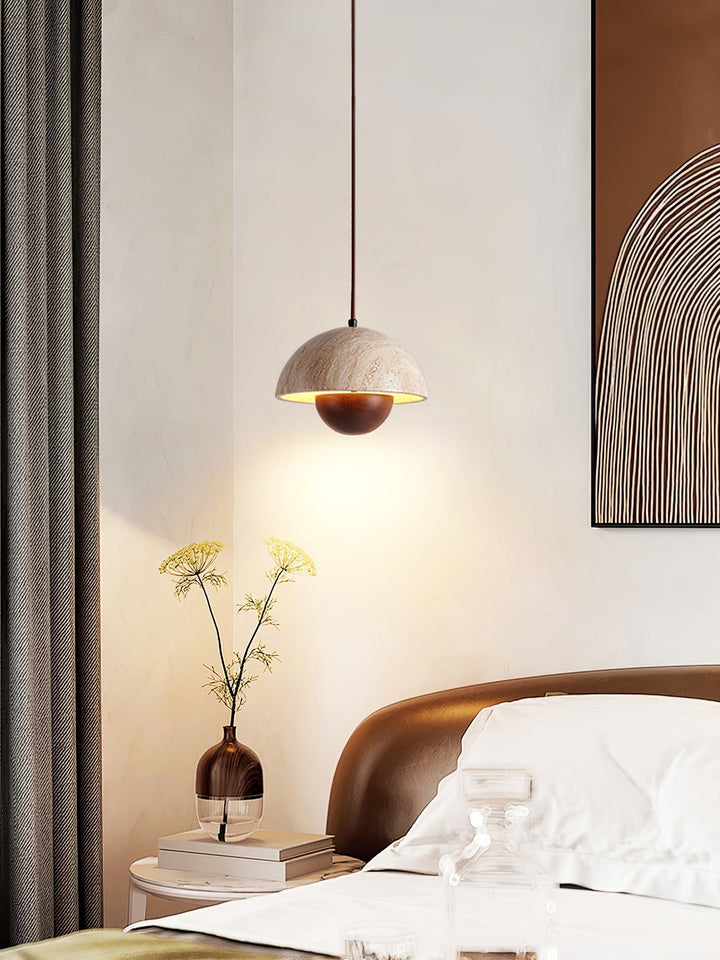 Ersile Suspension en Bois et Travertin - Neutralighting