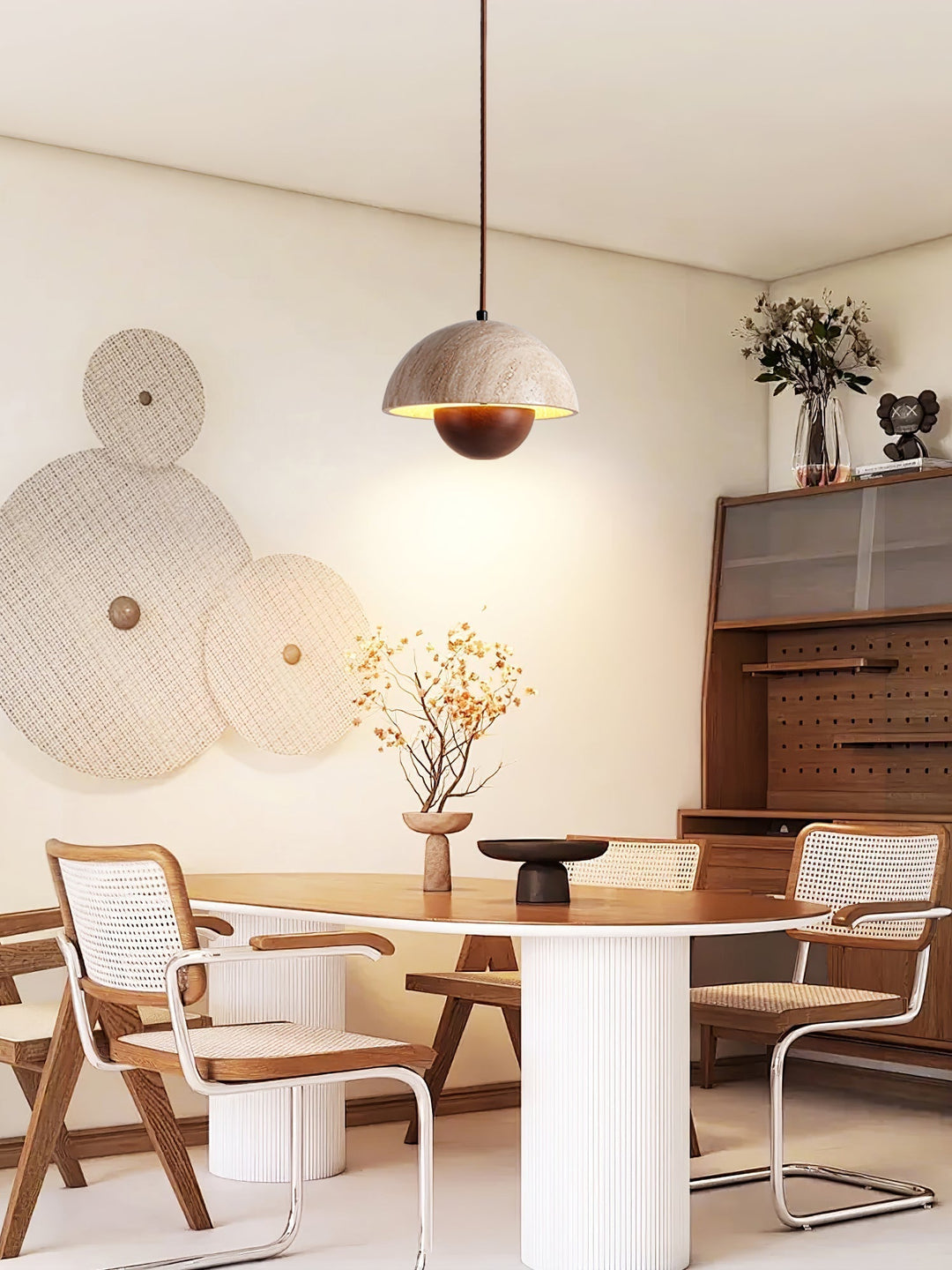 Ersile Suspension en Bois et Travertin - Neutralighting