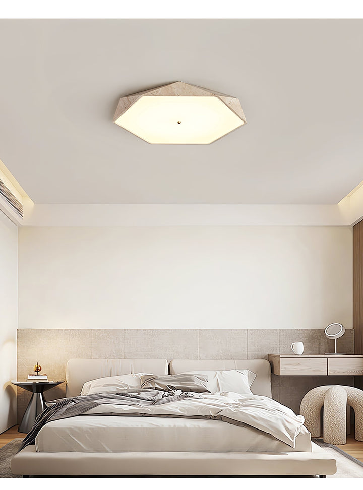 Hexagonal Lumière de Plafond Élégante en Travertin - Neutralighting