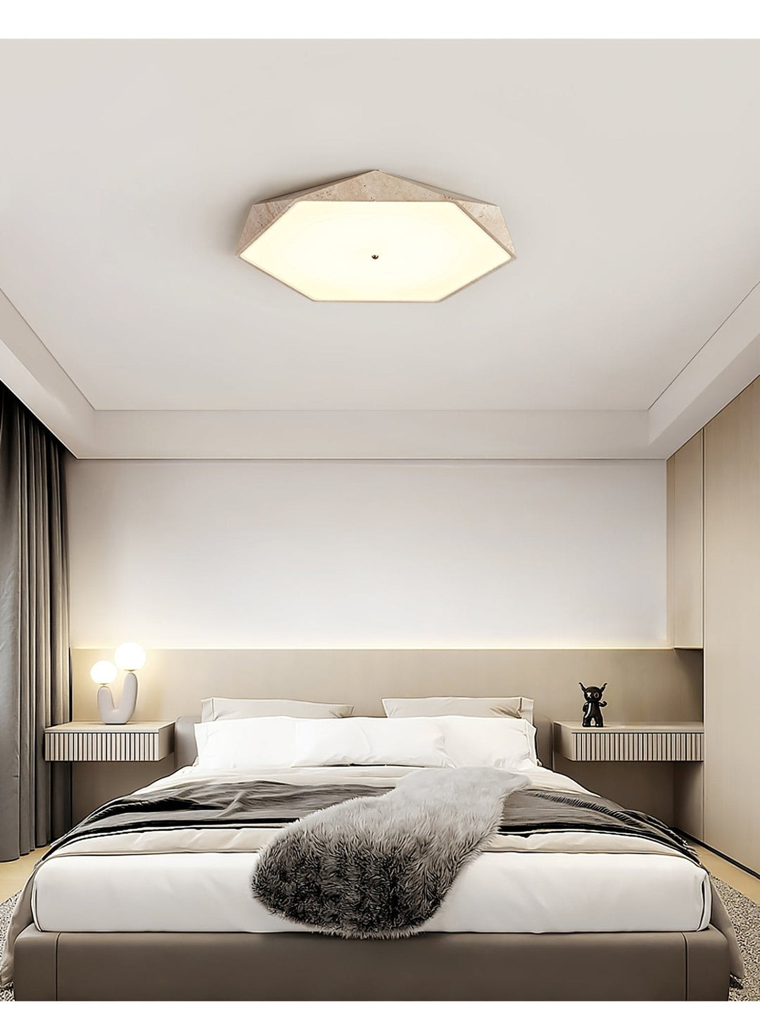 Hexagonal Lumière de Plafond Élégante en Travertin - Neutralighting
