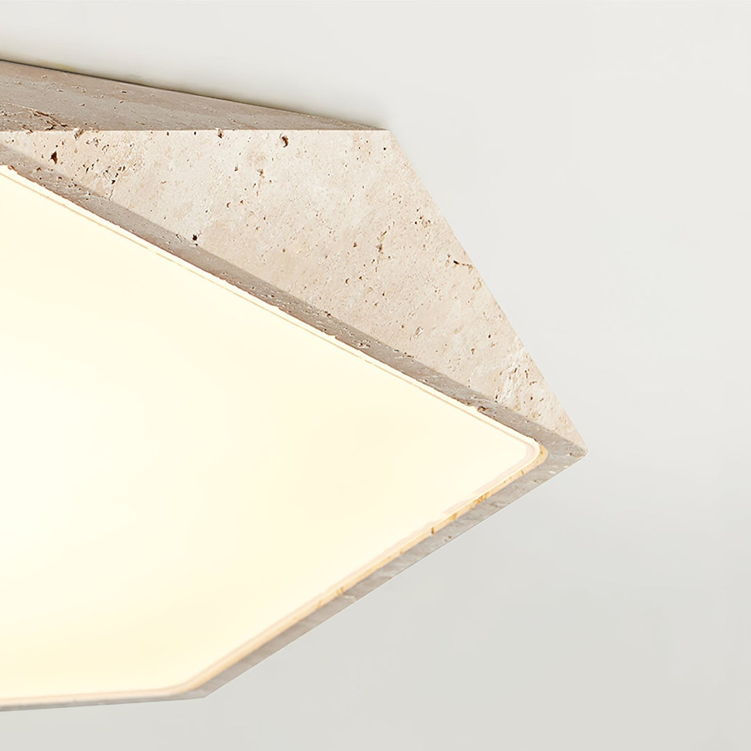 Hexagonal Lumière de Plafond Élégante en Travertin - Neutralighting